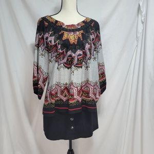 Nicole Miller Multicolor Patterned Blouse